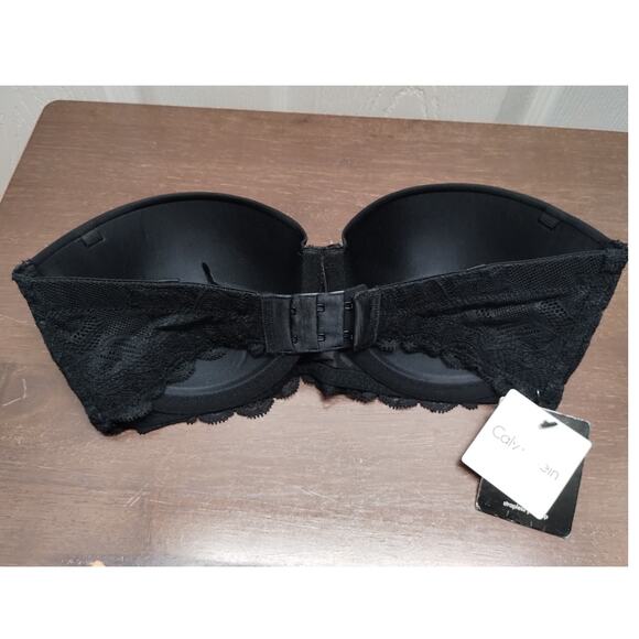 Calvin Klein 30DD Black Lace Strapless Molded Cup Underwire Bra NWT *No Straps* - Picture 3 of 7